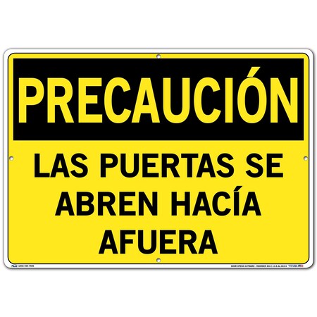 Vestil Aluminum Sign, 14-1/2" Height, 20-1/2" Width, Aluminum, Rectangle, Spanish SI-C-13-E-AL-063-S